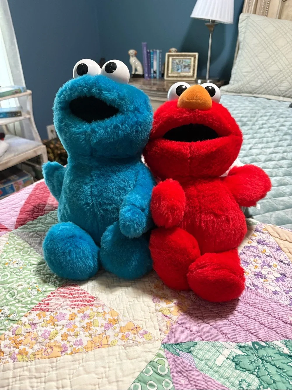 Vintage 90’s Cookie Monster & Elmo Duo - Red Elmo, Blue Cookie Monster